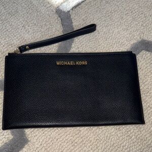 Michael Kors Black Pebbled Leather Clutch